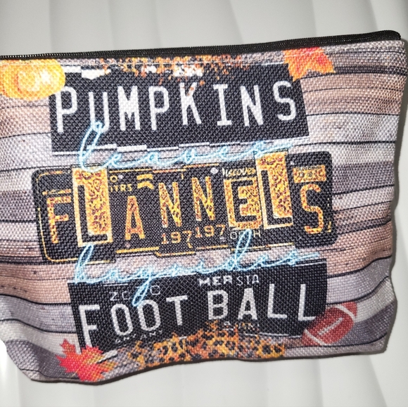 Pumpkins and Flannels Themed Pouch - Picture 3 of 4